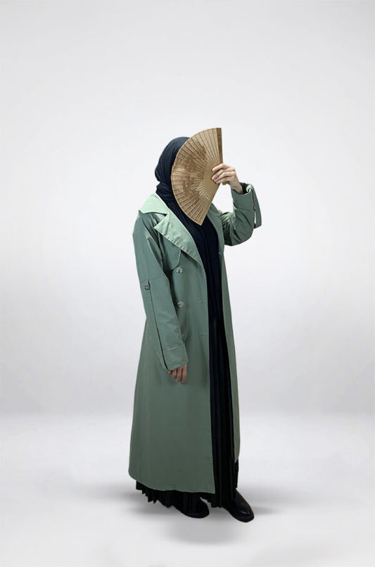 Olive Trench Coat With Belt