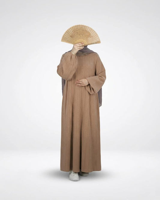Beige Ribbed Winter Dress