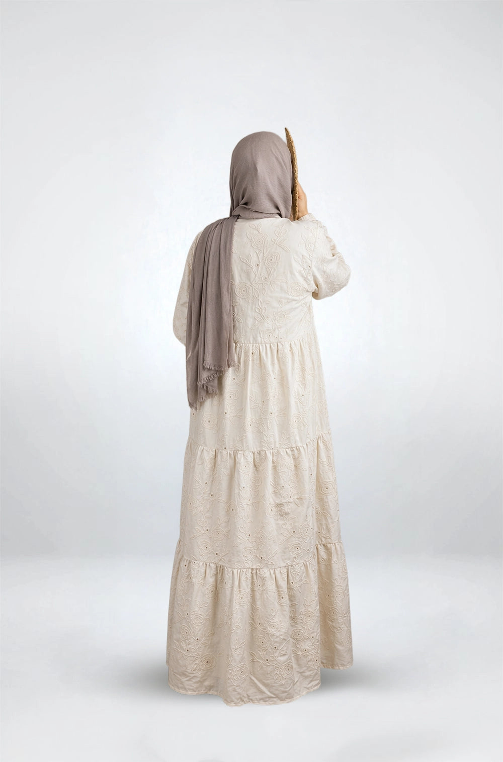 Bloom Embroidered Maxi Dress-Cotton Voile