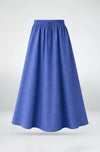 Modest Blue Double Circle Linen Skirt- Free size