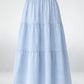 Light Blue Tiered Denim Skirt- Free Size