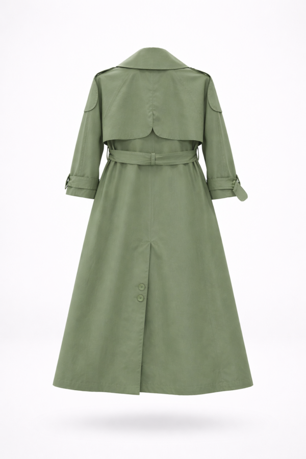 Olive Trench Coat With Belt