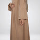 Beige Ribbed Winter Dress