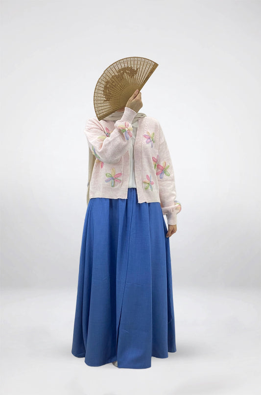 Soft Floral Knit Cardigan-Free Size