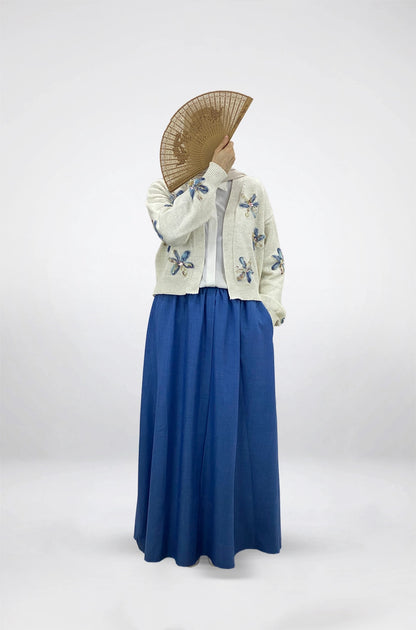 Soft Floral Knit Cardigan-Free Size