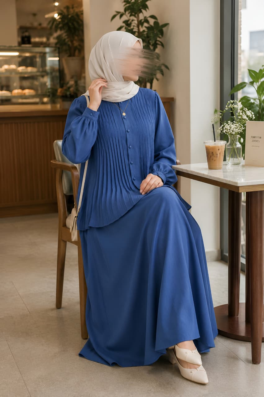 Sky Azure Elegance Two-Piece Set