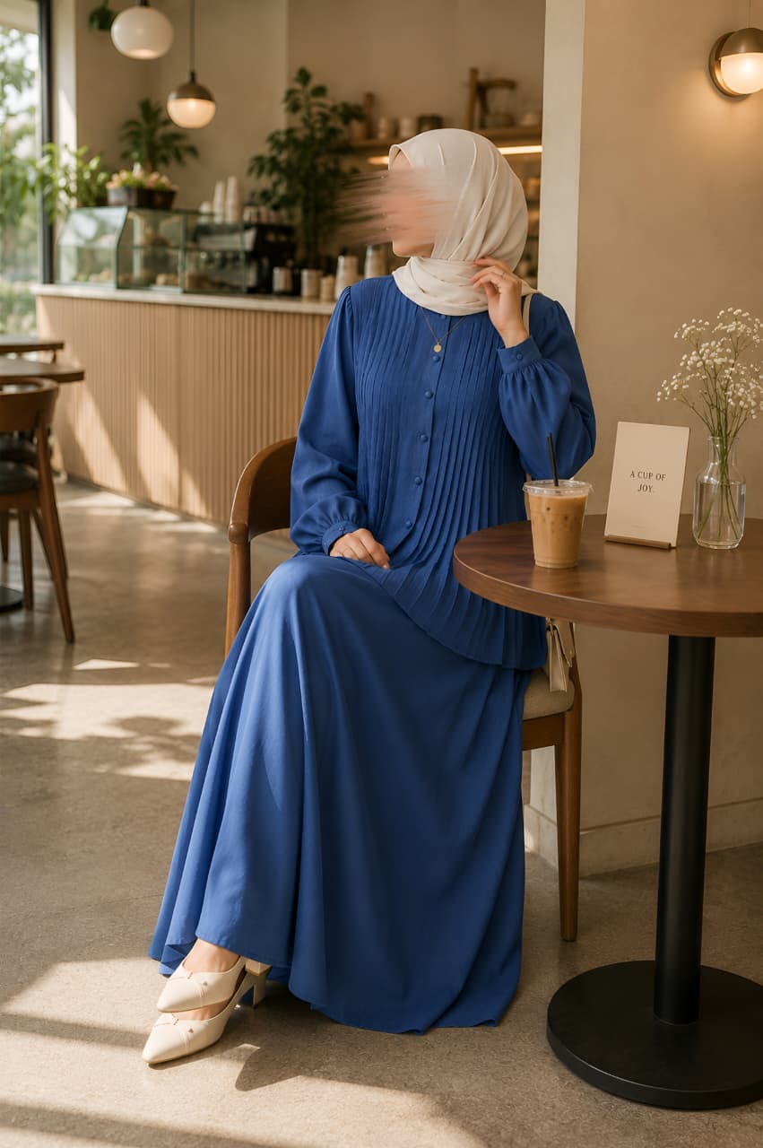 Sky Azure Elegance Two-Piece Set