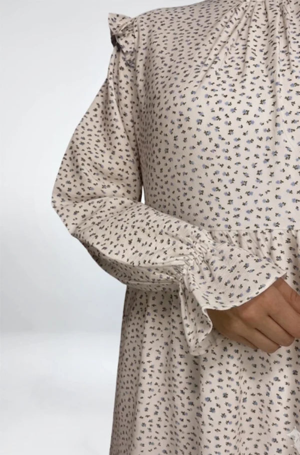 Mini Flowers Linen Dress
