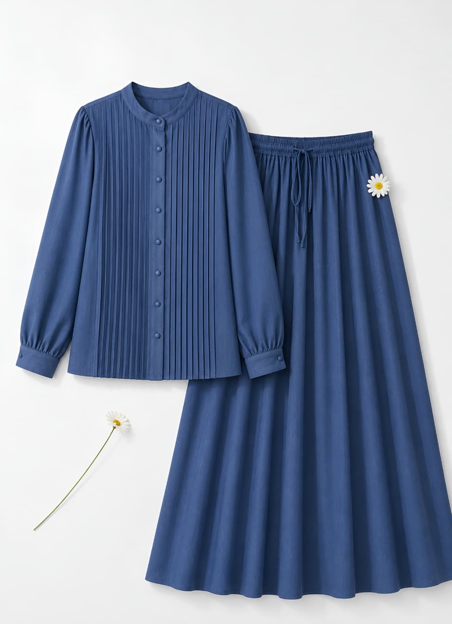 Sky Azure Elegance Two-Piece Set