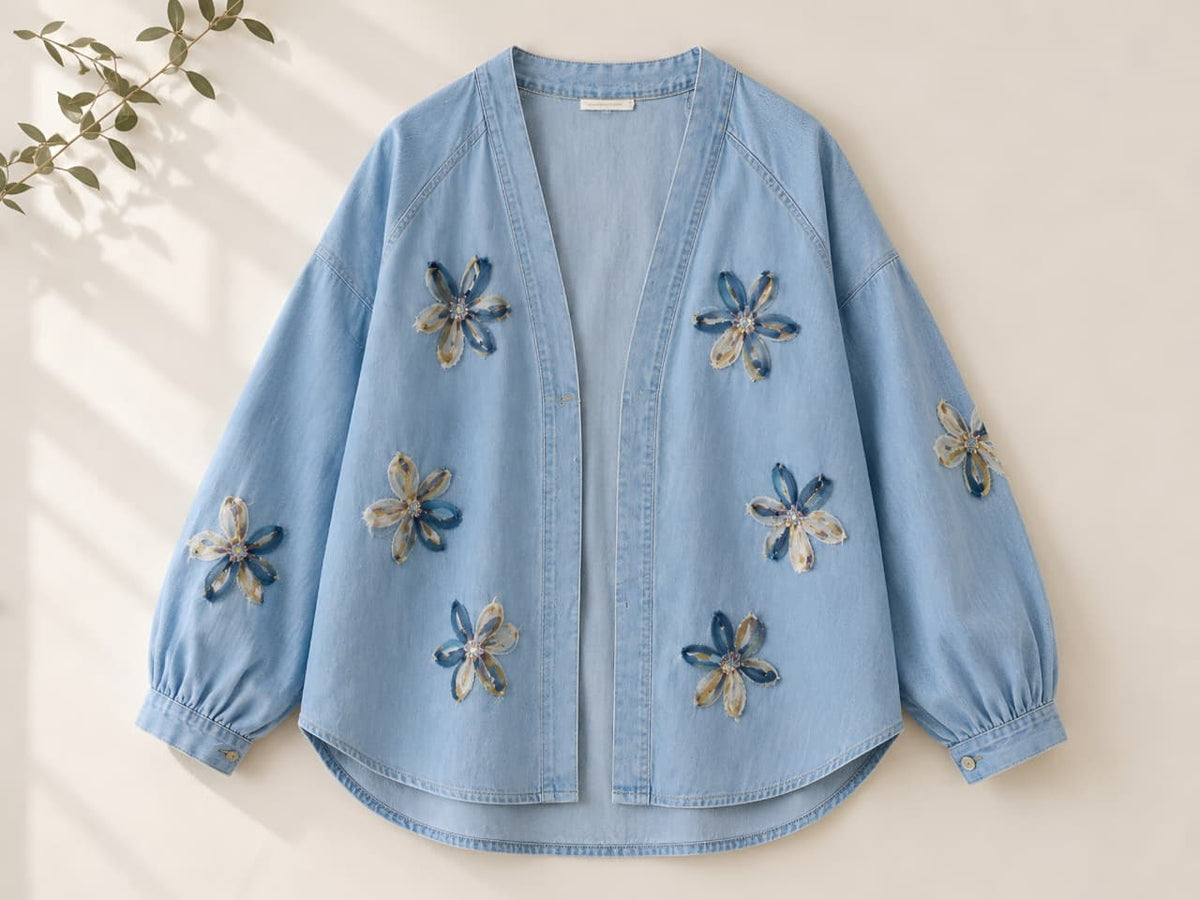 Floral Denim Cardigan