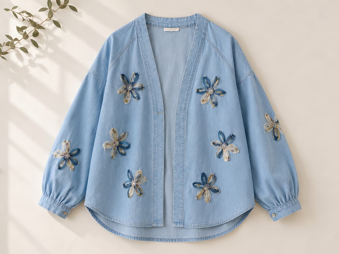 Floral Denim Cardigan