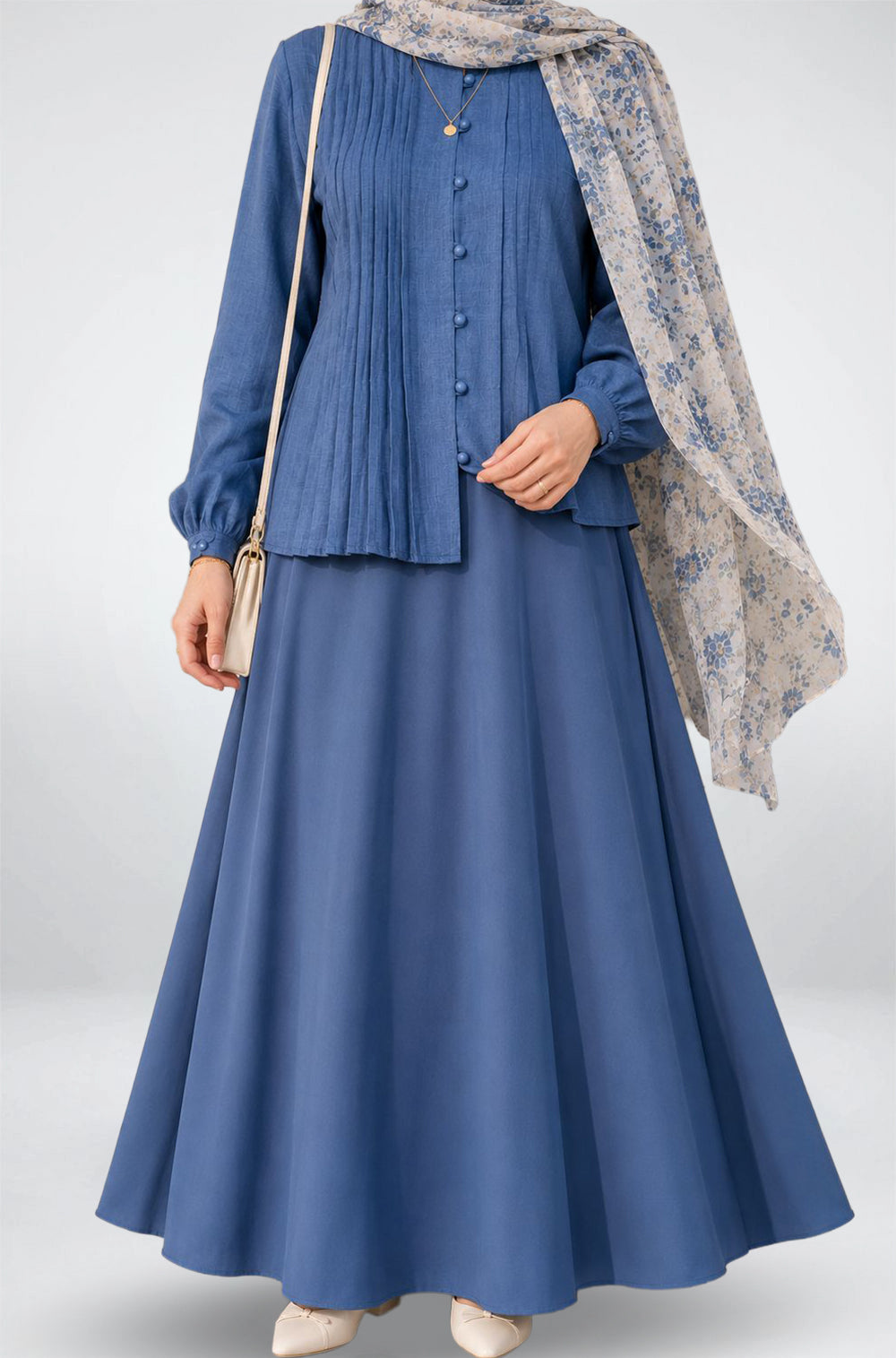 Sky Azure Elegance Two-Piece Set