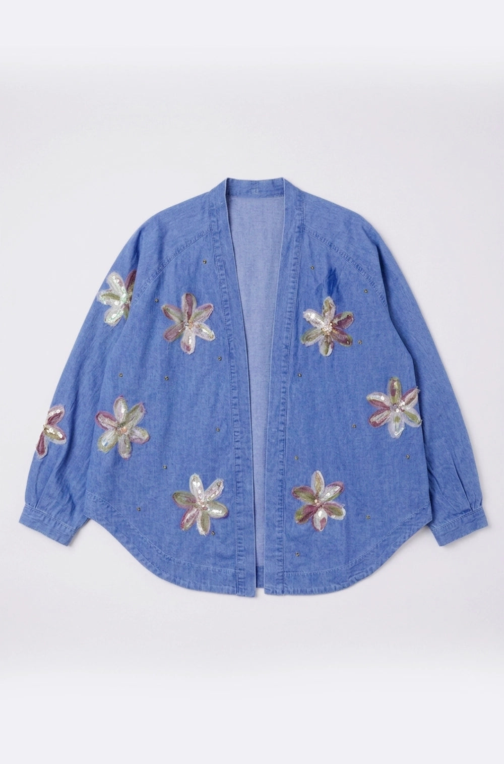 Floral Denim Cardigan