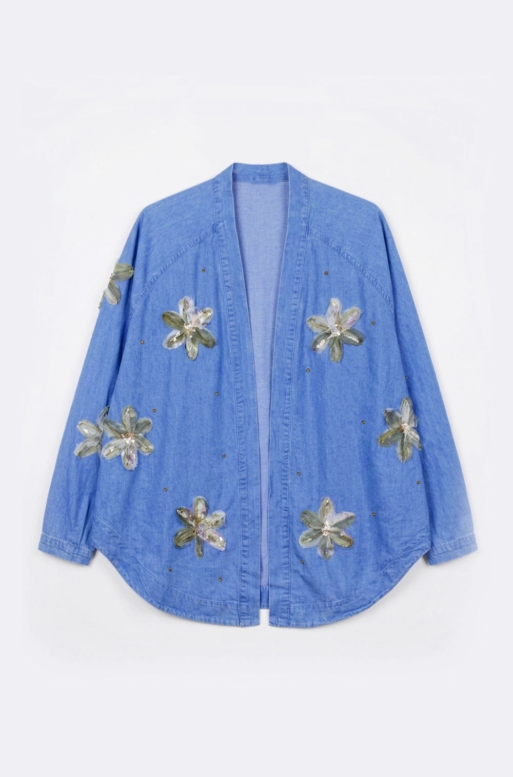 Floral Denim Cardigan