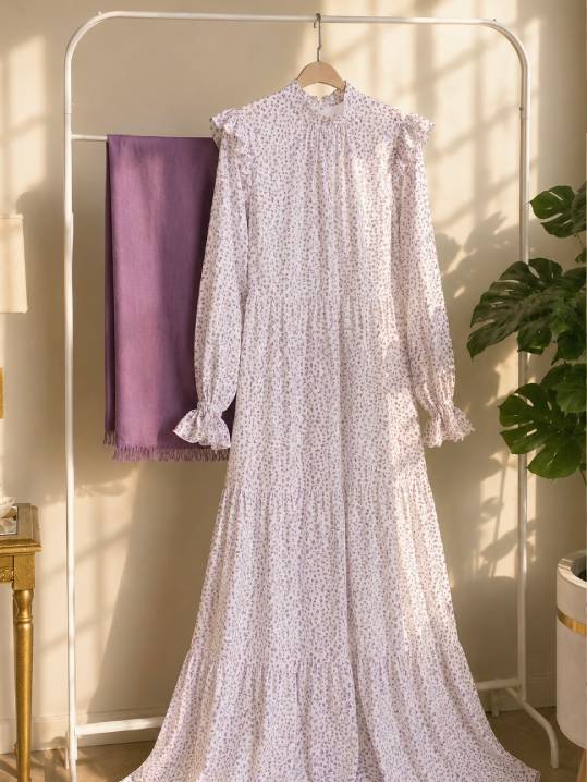 Mini Flowers Linen Dress