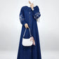 Denim Bloom Embroidered Abaya Dress