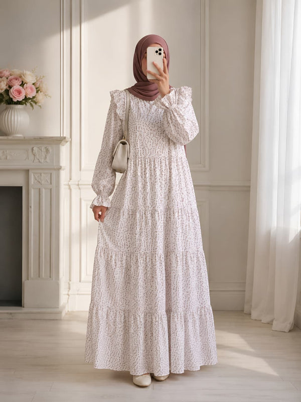 Mini Flowers Linen Dress