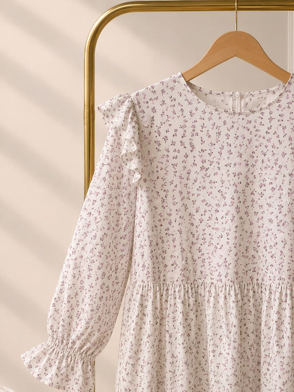 Mini Flowers Linen Dress