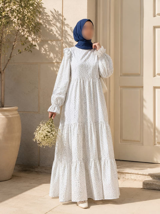 Mini Flowers Linen Dress