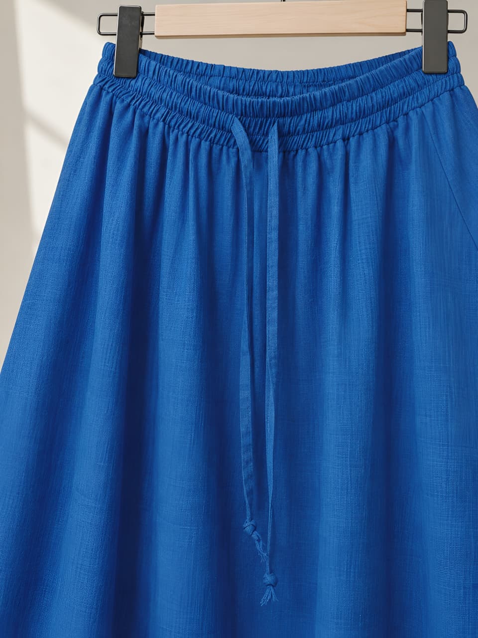 Blue Double Circle Linen Skirt- Free size