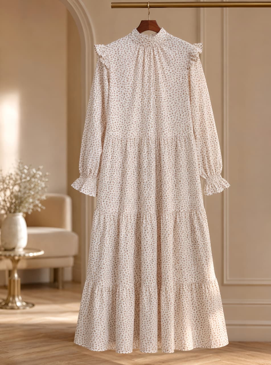 Mini Flowers Linen Dress