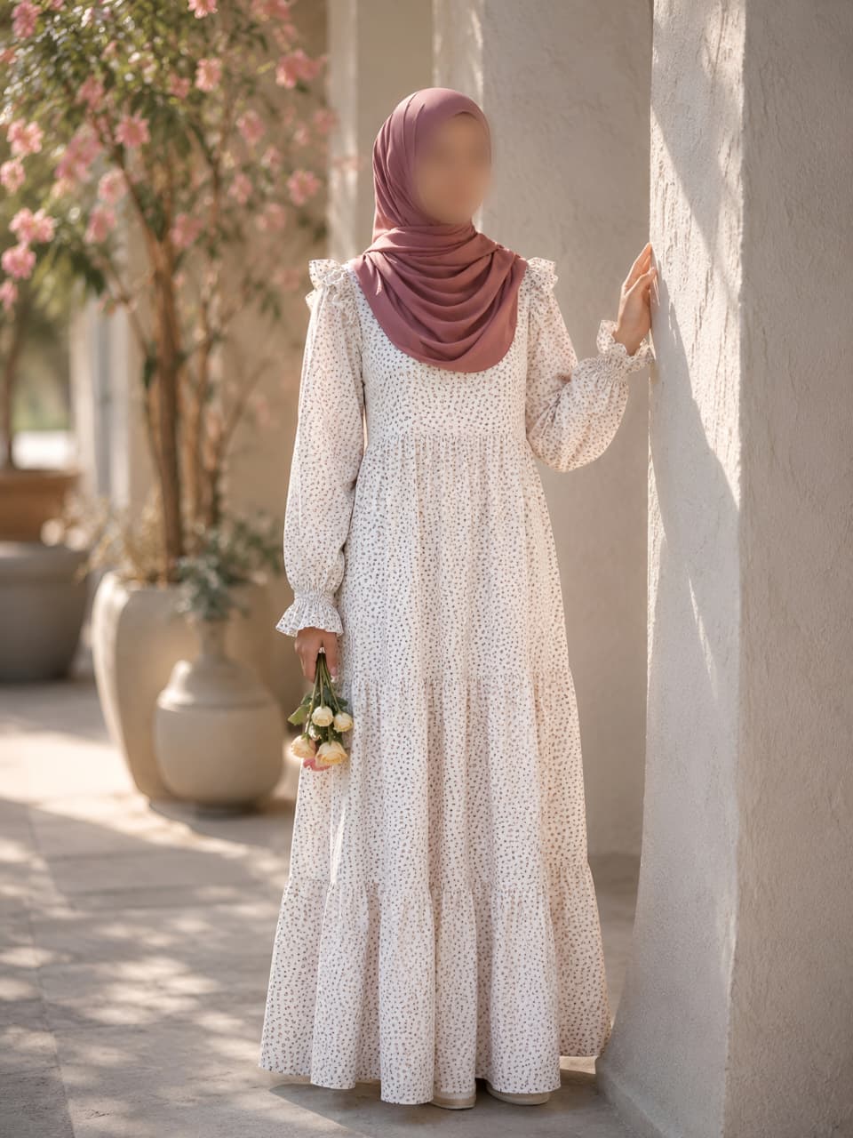 Mini Flowers Linen Dress