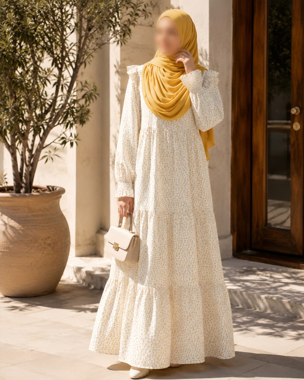 Mini Flowers Linen Dress