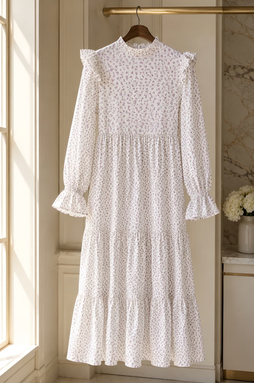 Mini Flowers Linen Dress