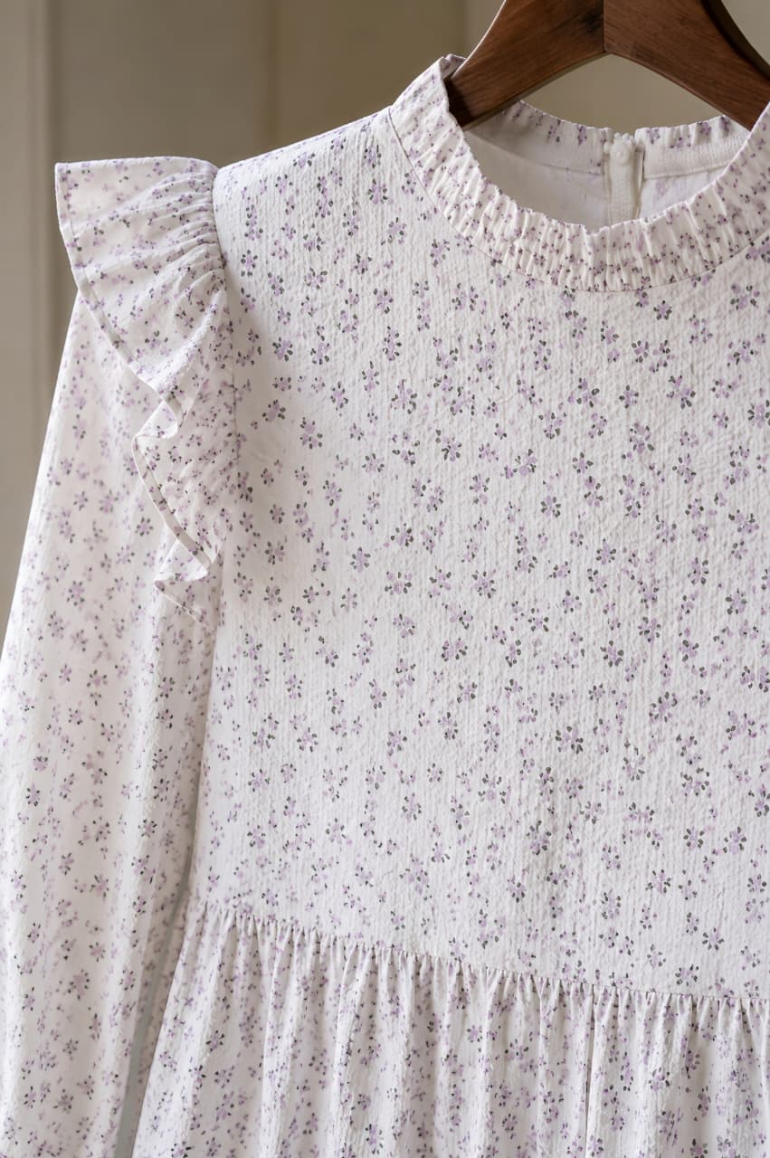 Mini Flowers Linen Dress