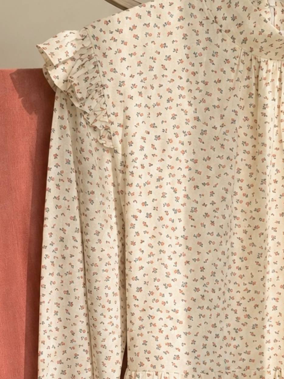 Mini Flowers Linen Dress